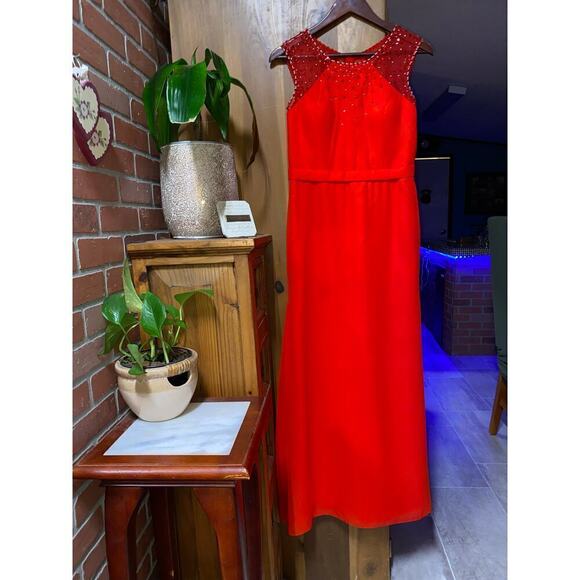 Holiday Christmas Valentines Day Long Red Dress with jacket.  Size XXS - Picture 3 of 7